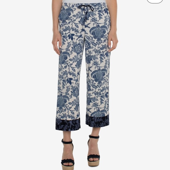 Liverpool Los Angeles Draw String Wide Leg Pull On Mid-Rise Pant M - Picture 4 of 10